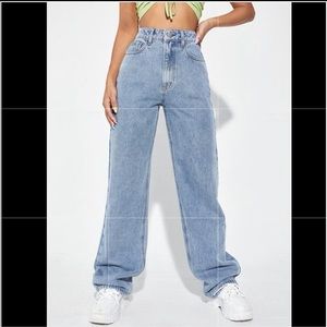 High waist wide leg jeans